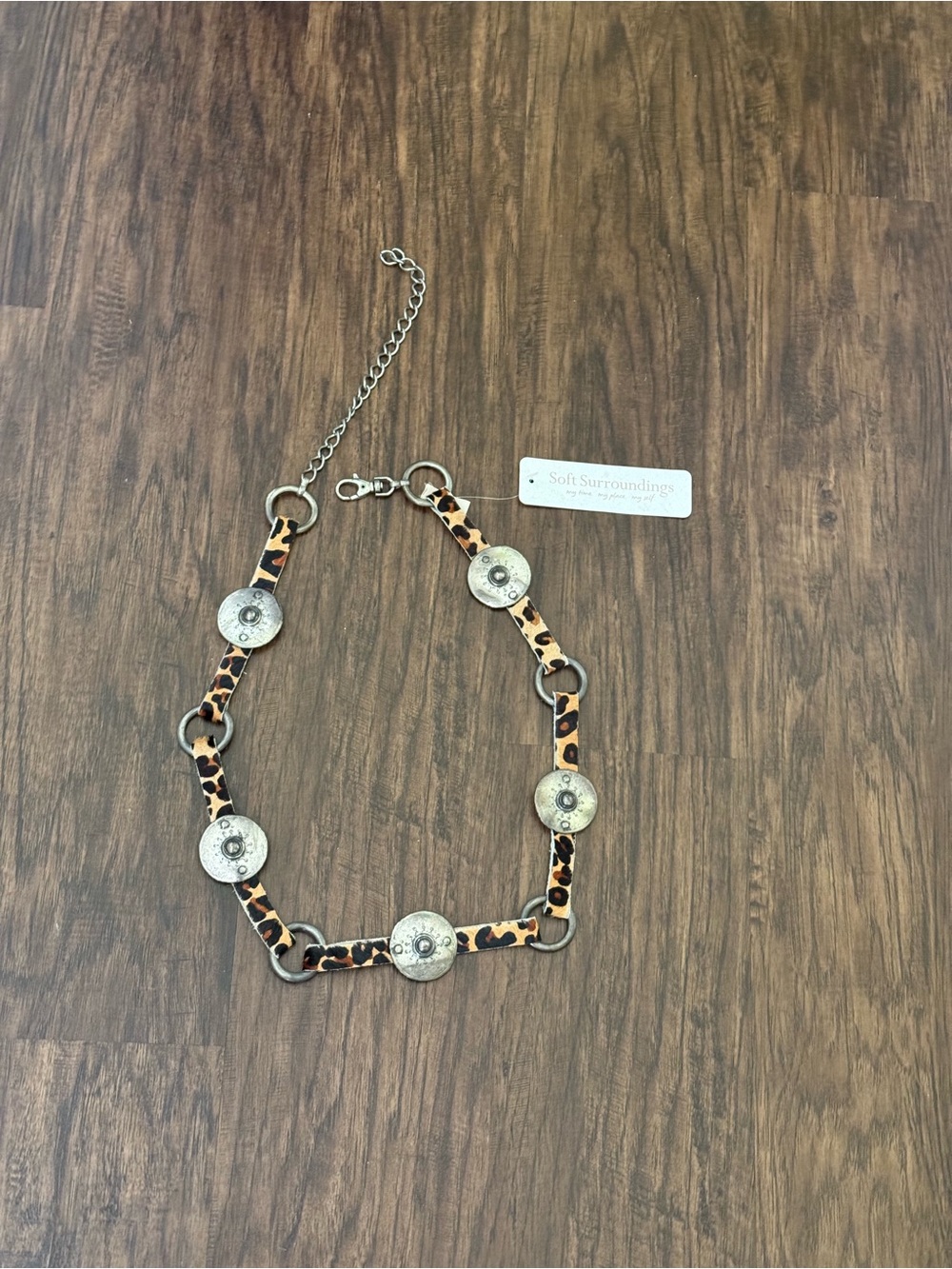 Soft Surroundings Leopard Print Concho Belt - Brown & Black